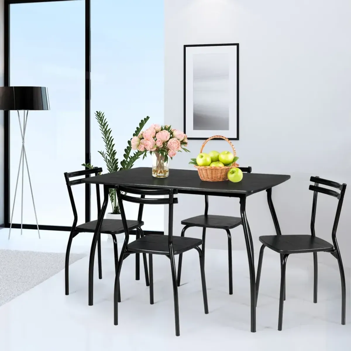 5 Pieces Dining Table Set with 4 Chairs