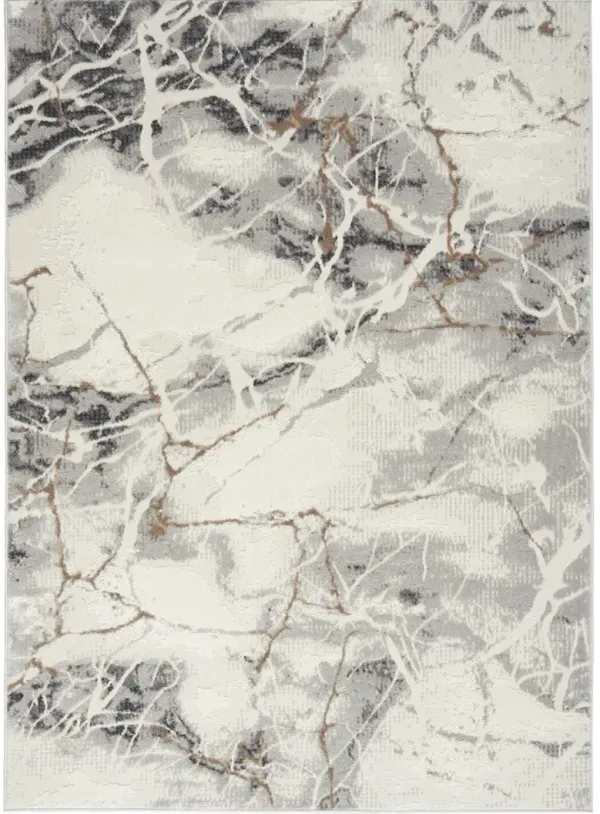Elation ETN13 Ivory/Gray 5'3" x 7'3" Rug