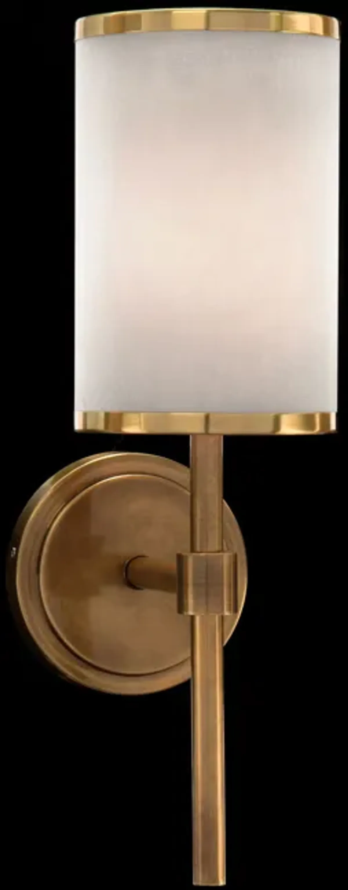 Brass-Banded One-Light Wall Sconce