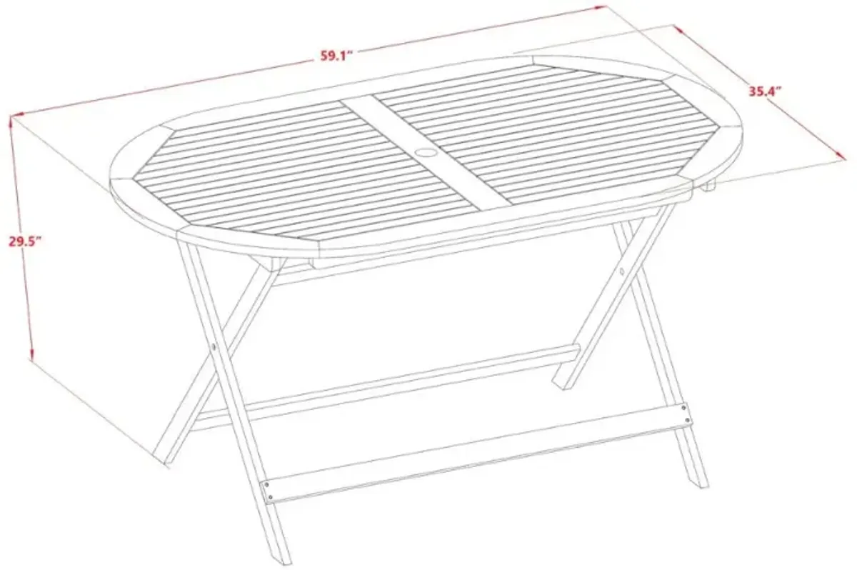 Wooden Patio Set Natural Oil