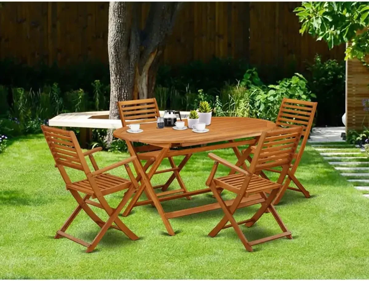 Wooden Patio Set Natural Oil