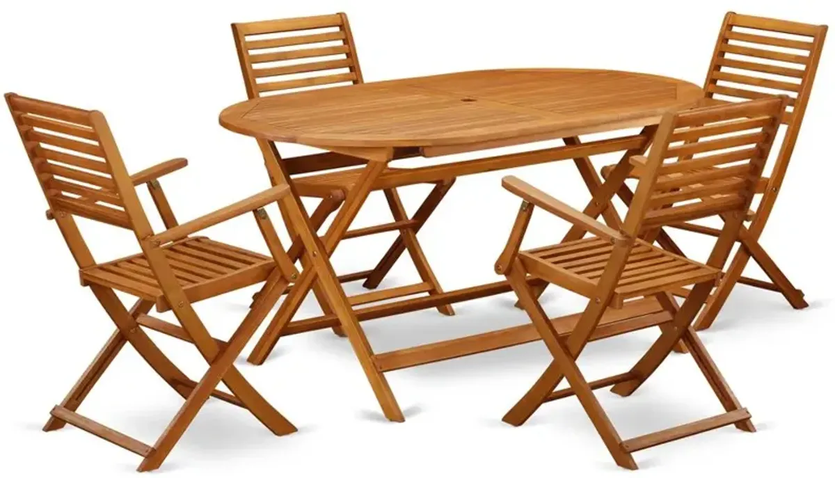 Wooden Patio Set Natural Oil