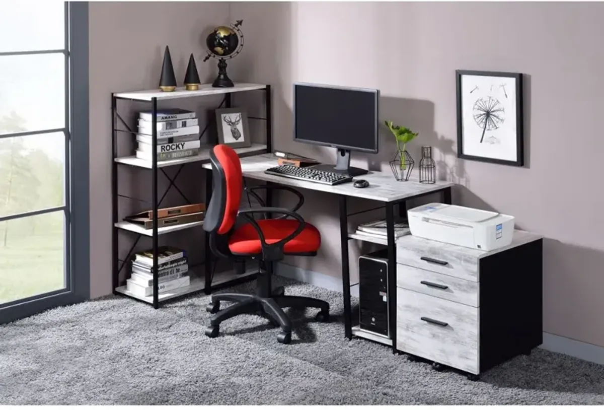 Vandana Writing Desk, White & Black Finish 92767