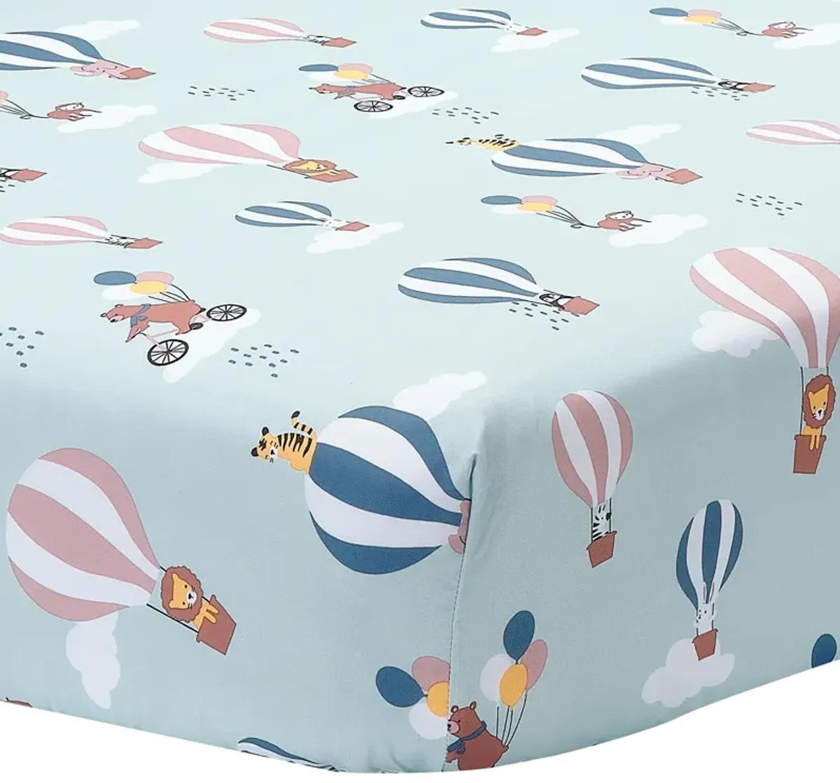 Bedtime Originals Up Up & Away 3-Piece Animals/Hot Air Balloon Crib Bedding Set