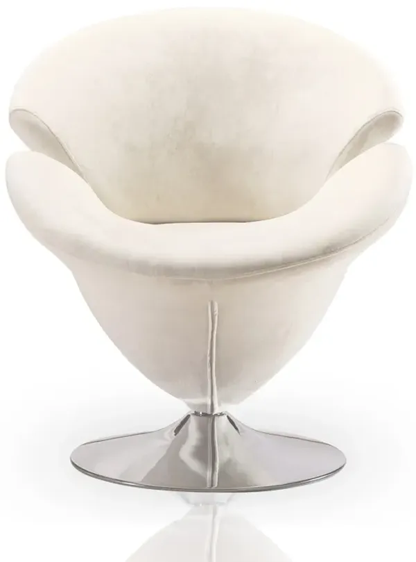 Tulip White Swivel Accent Chairs (Set of 2)