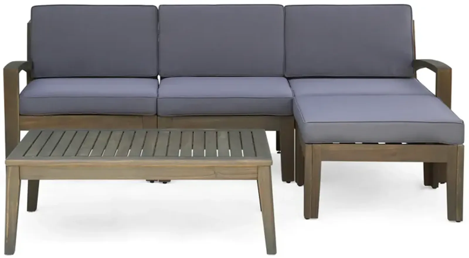 Merax Outdoor Patio 3 Seater Sofa with Table Set