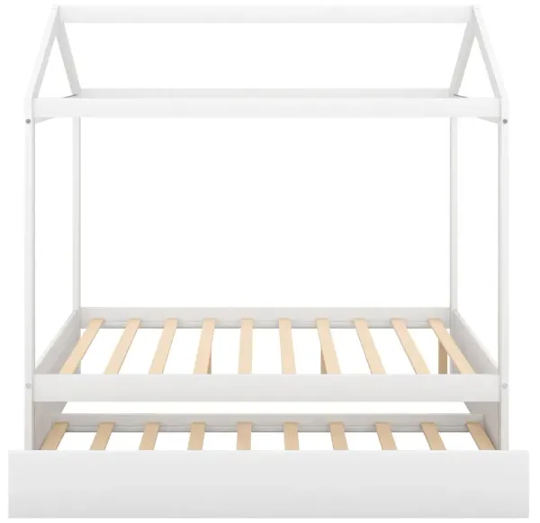 Merax Full Size House Bed with Trundle