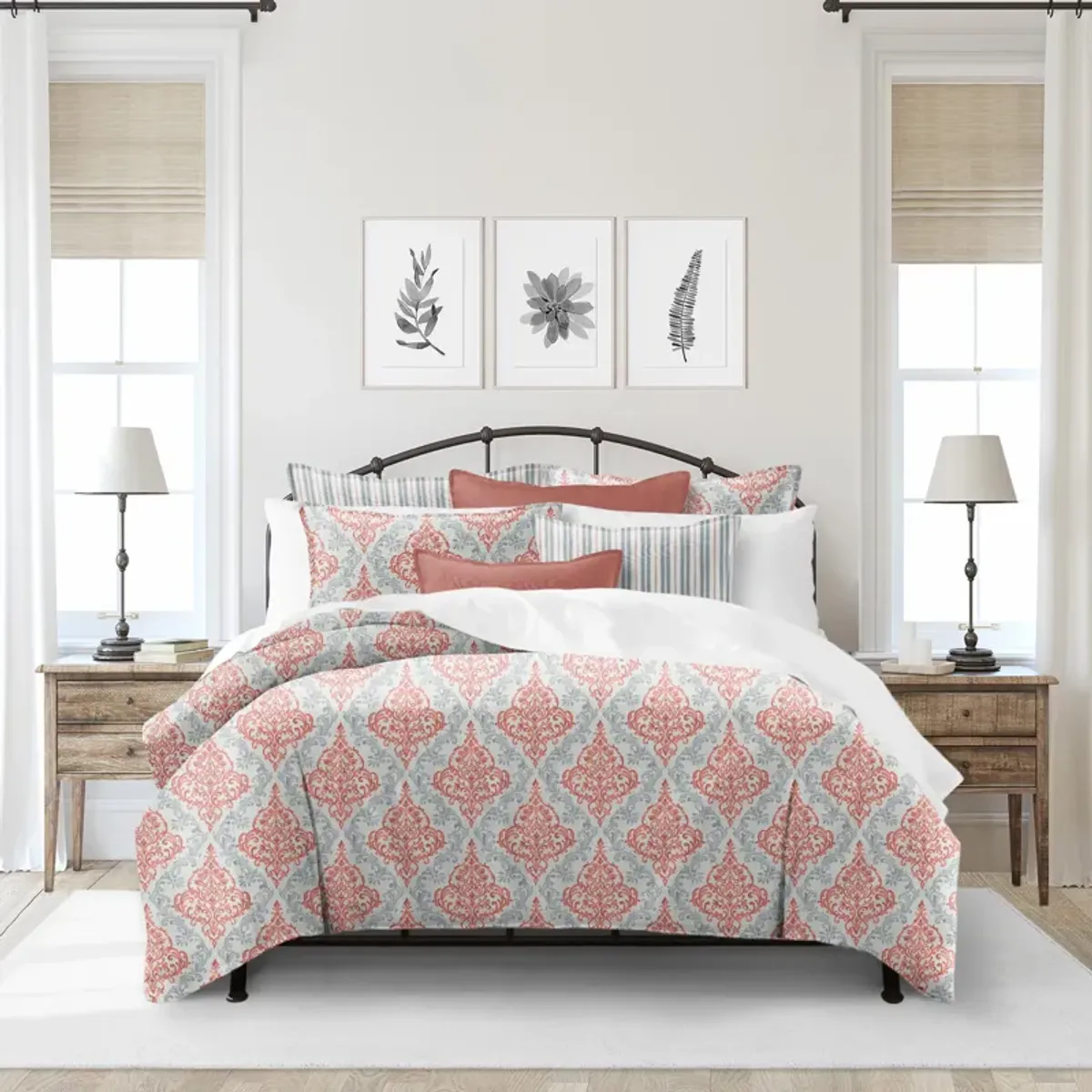 6ix Tailors Fine Linens Adira Coral Comforter Set