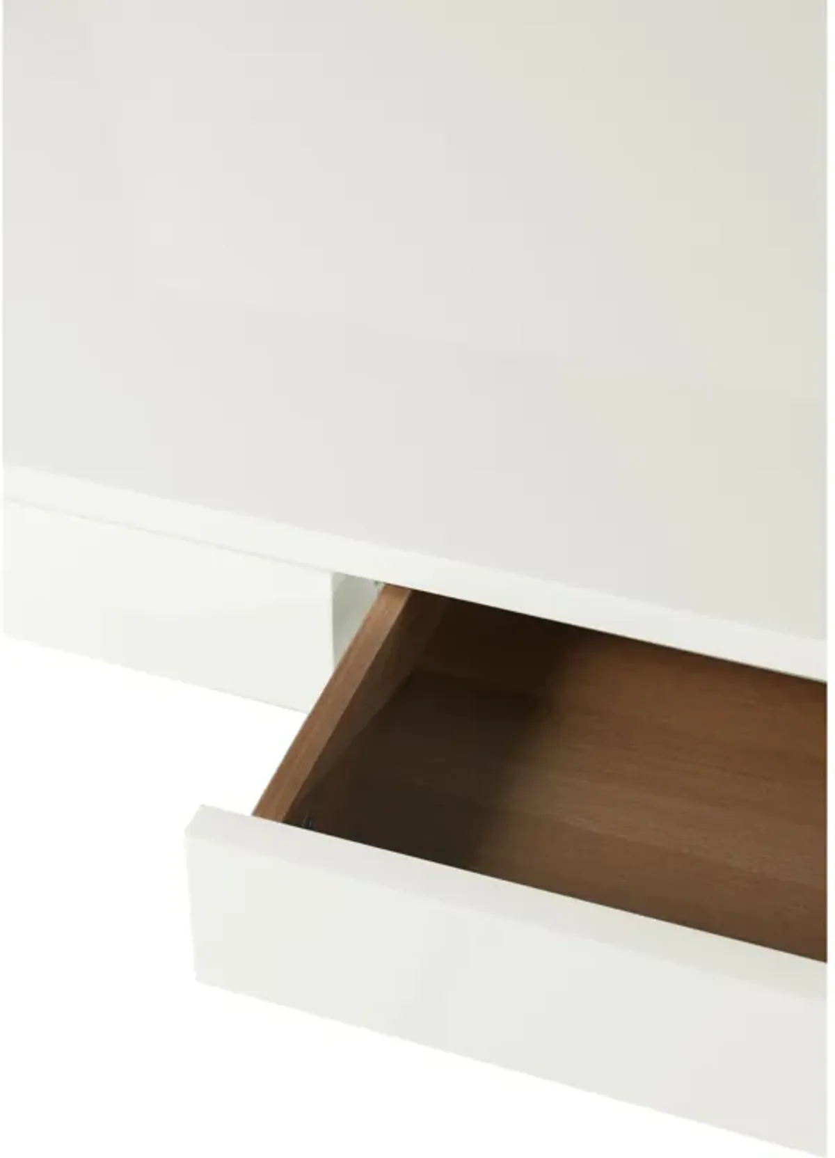 Rix 47 Inch Office Desk, White Wood Top, 2 Drawers, X Polished Steel Legs - Benzara