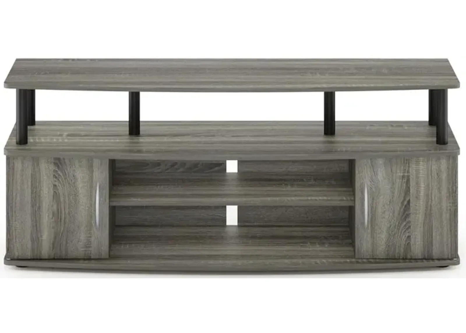 Furinno JAYA Large Entertainment Center Hold up to 50-IN TV, French Oak Grey/Black