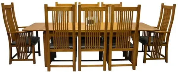 Crafters and Weavers Mission Style Oak Stow Leaf Dining Table - Michael's Cherry