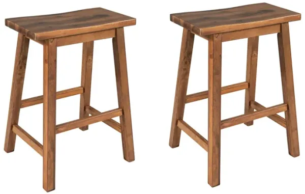 Farmhouse 2-piece Counter Height Kitchen Dining Stools