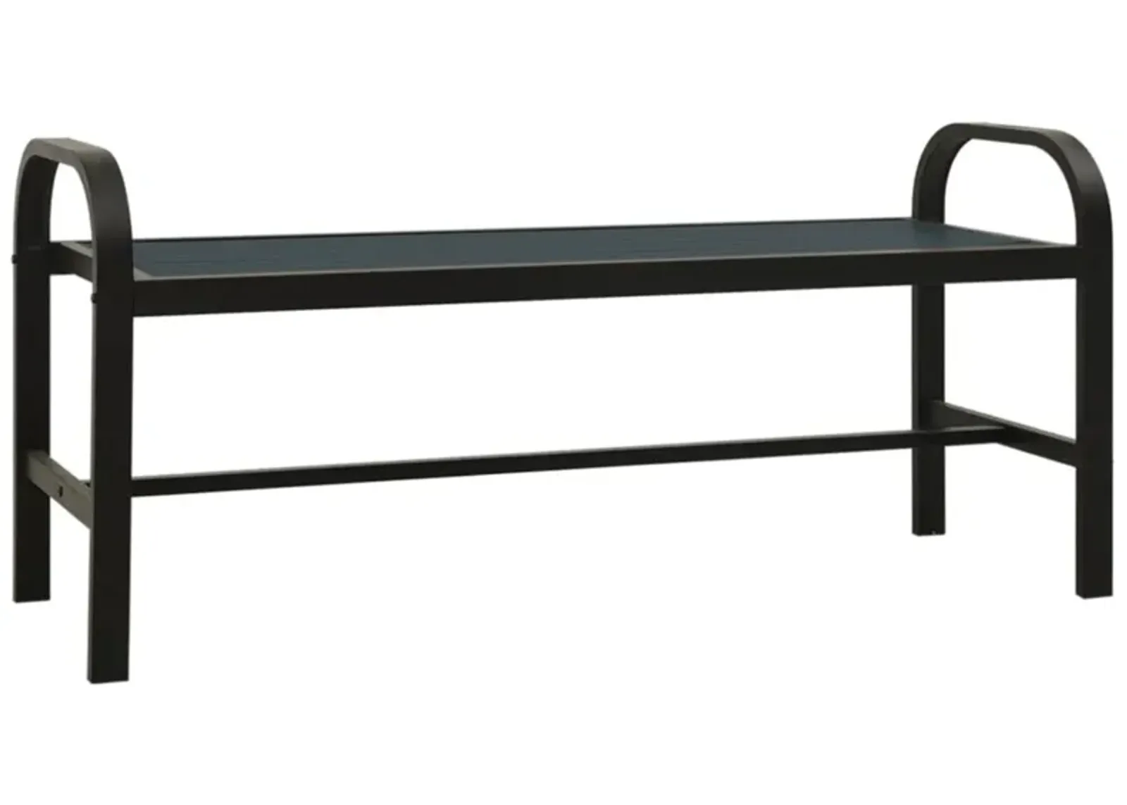 vidaXL Durable Patio Bench - Weather-Resistant & eco-Friendly Made of Steel and WPC, in Black', Suitable for Garden and Outdoor Use