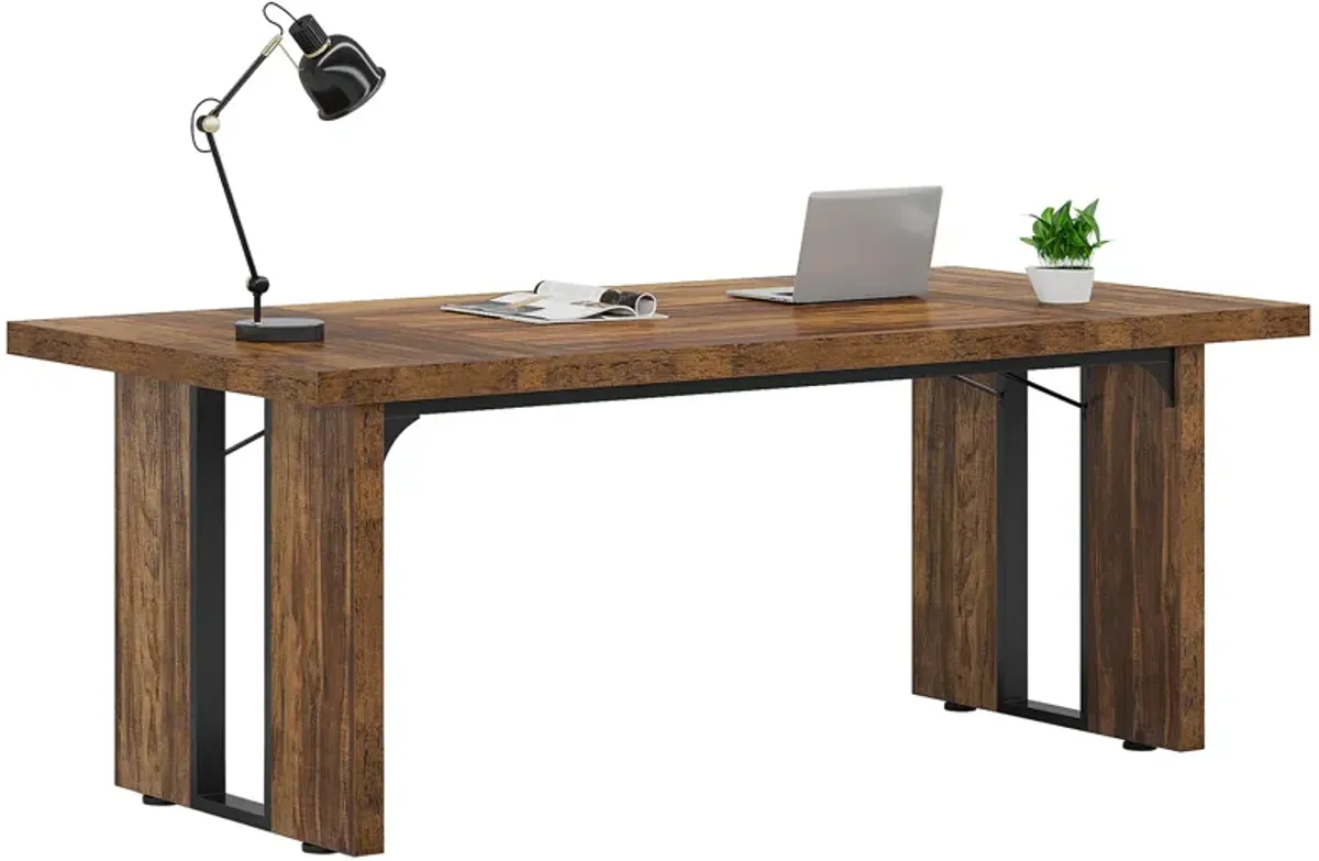 70.9" Executive Desk, Large Office Computer Desk, Simple Laptop Desk Study Writing Table Workstation for Home Office