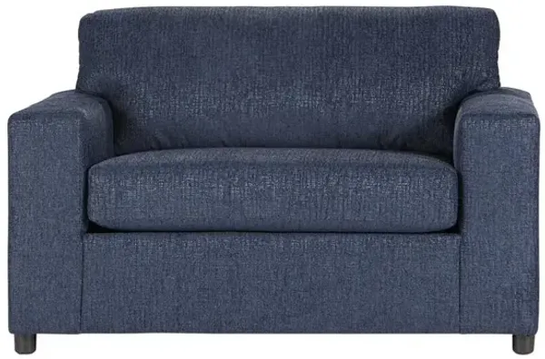 New Classic Furniture Kylo Blue Polyester Fabric Oversized Chair and a Half