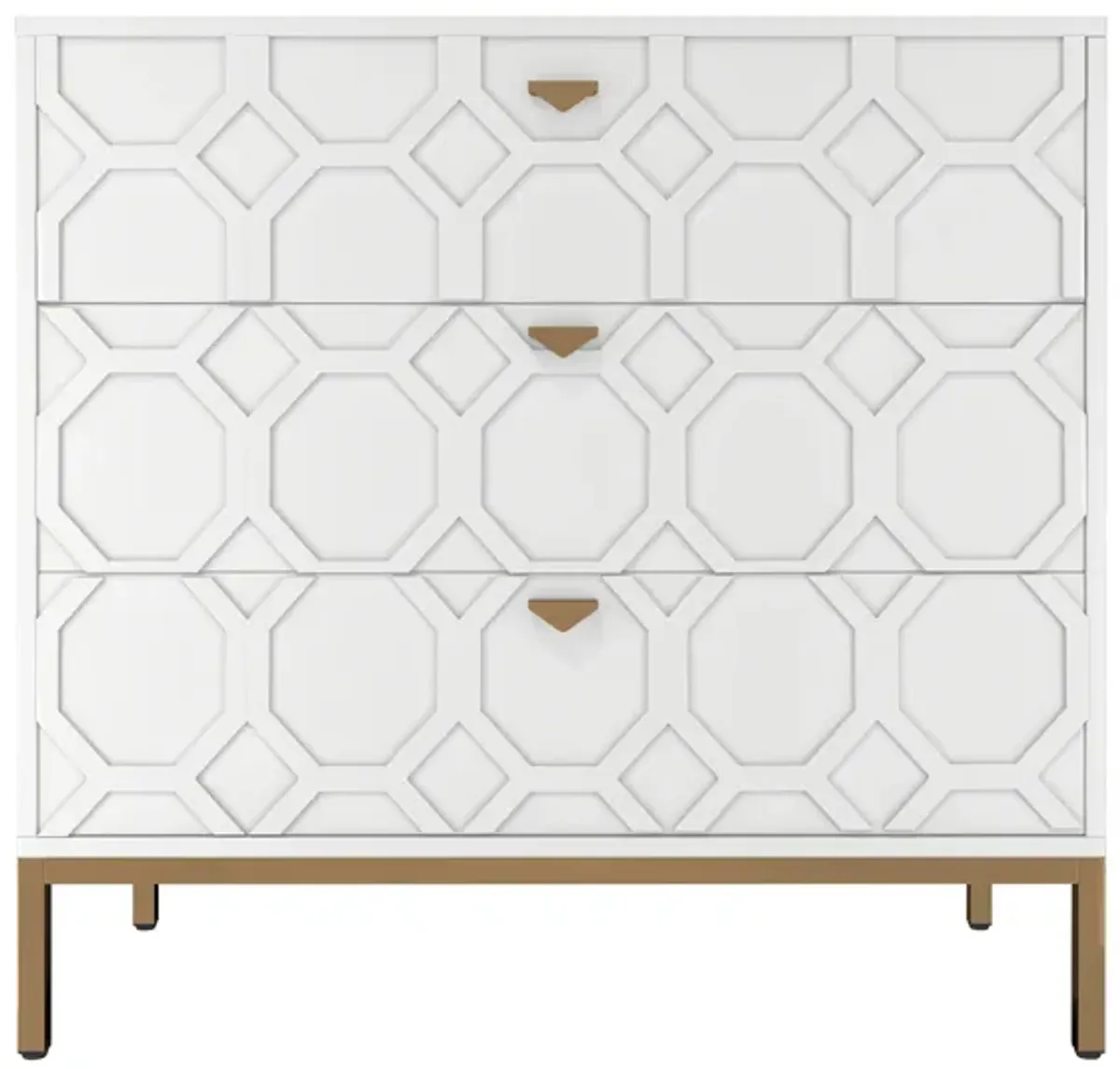 Clihome Wooden 3-Drawer Storage Cabinet Table