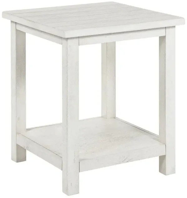 Payne Wood End Table with Shelf White