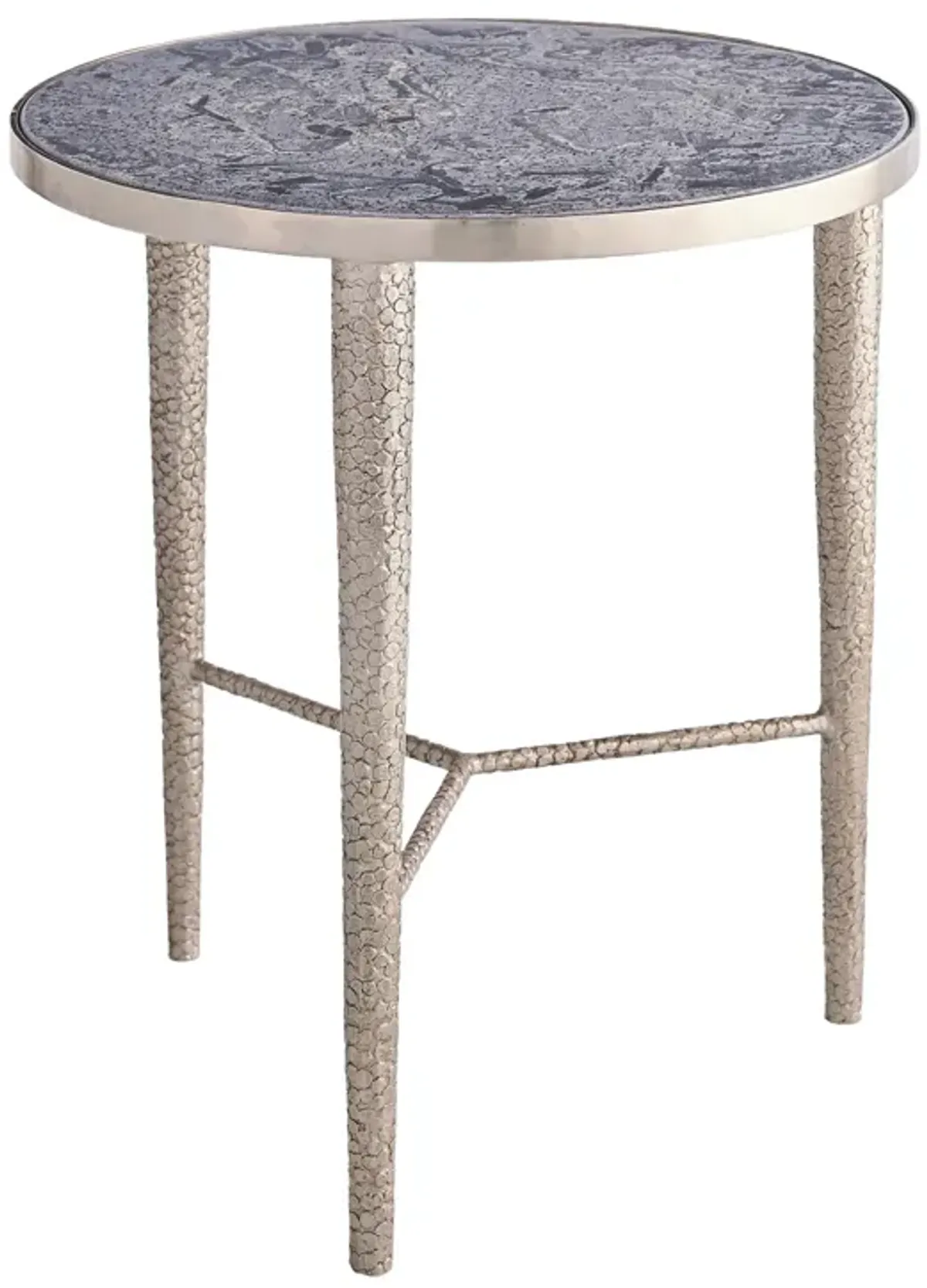 Hammered End Table- Silver