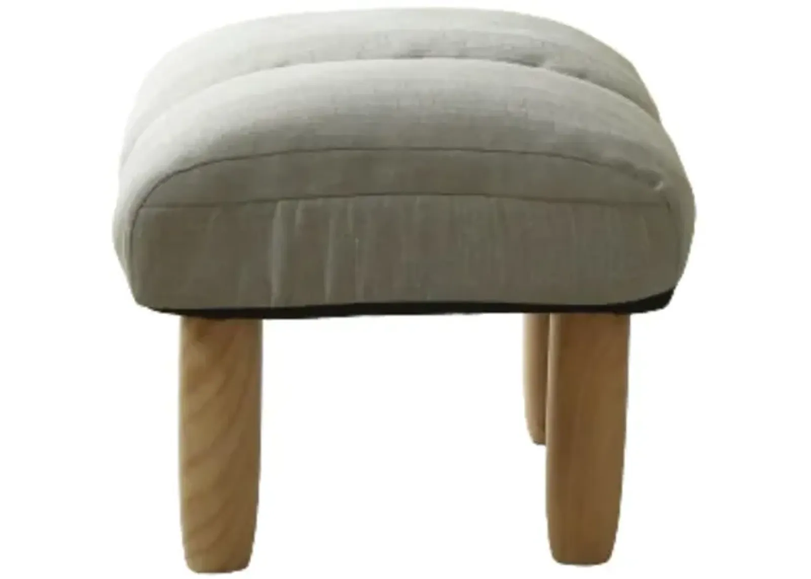 Hivvago Modern Contemporary Linen Ottoman Foot Stool with Wooden Finish