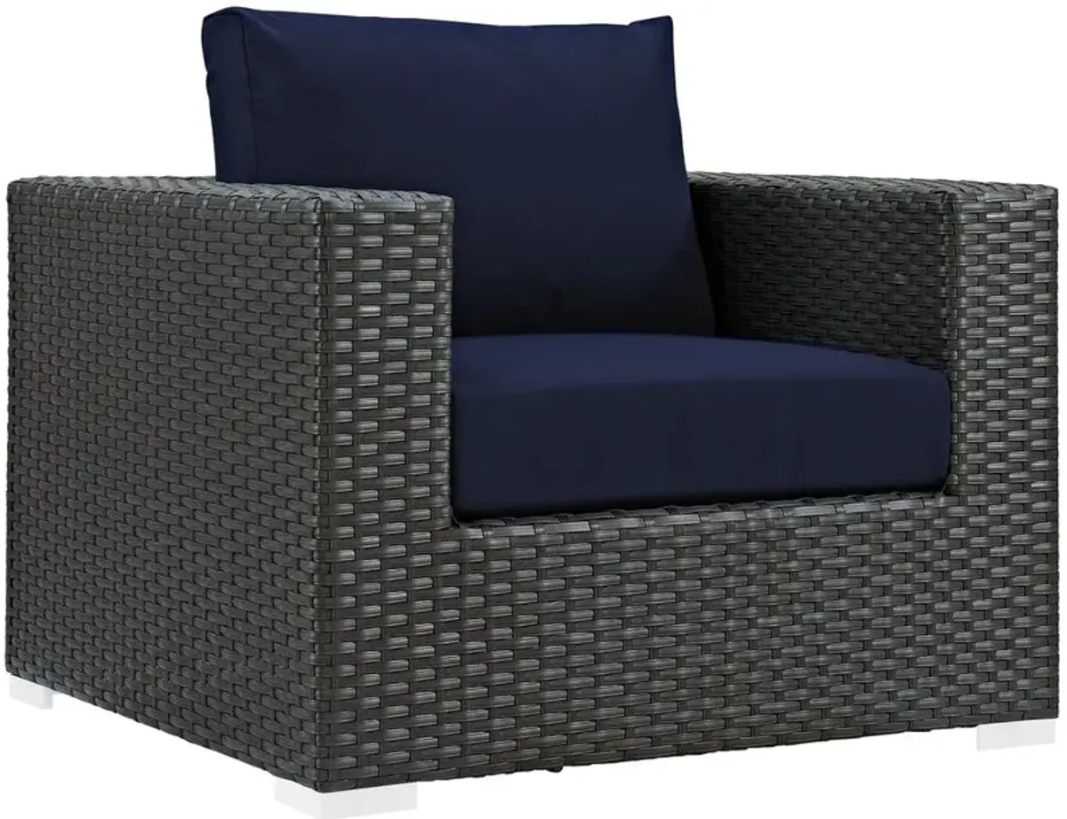 Modway Sojourn 3 Piece Outdoor Patio Sunbrella Sectional Set