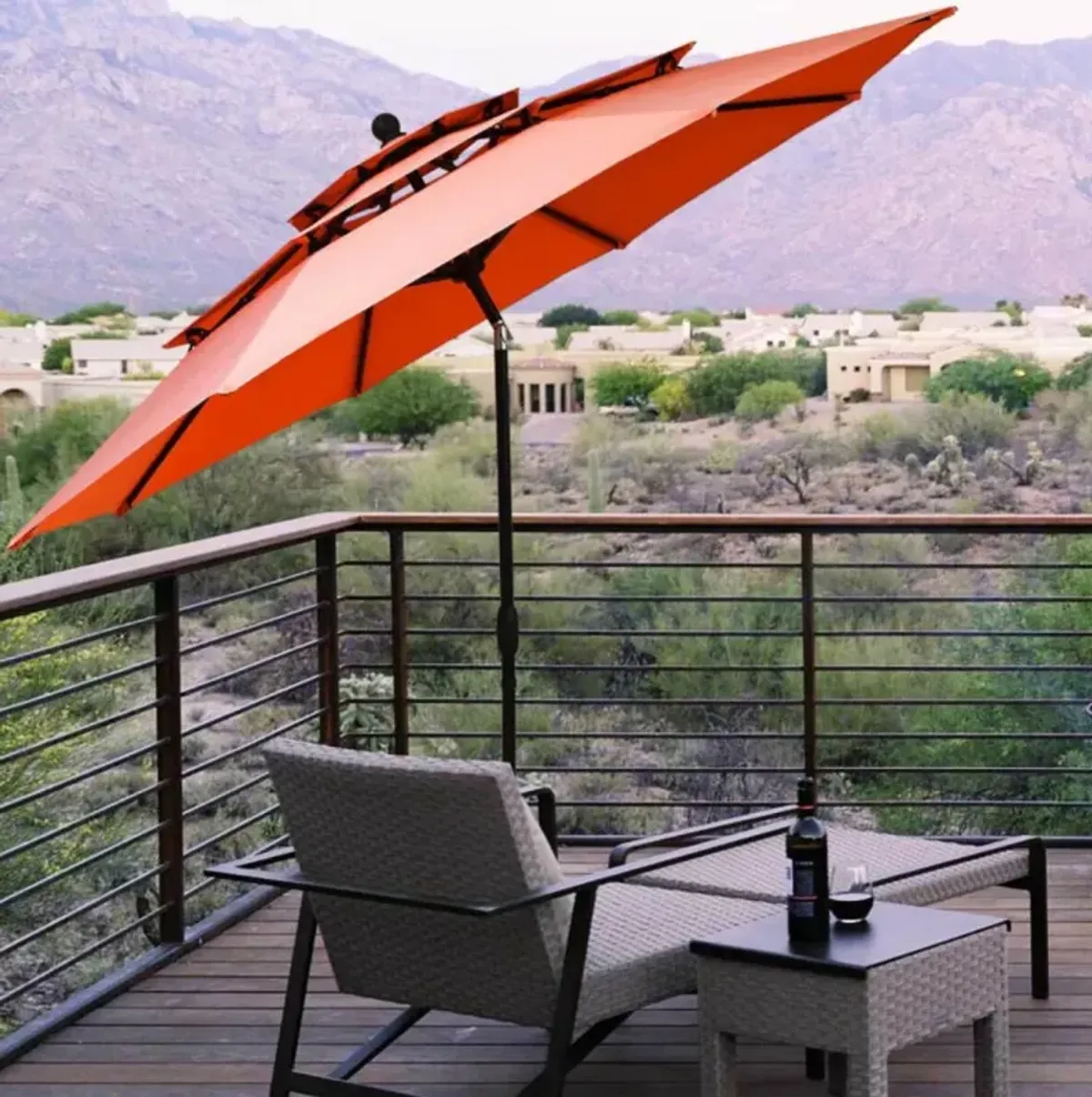 Hivvago 10 Feet 3 Tier Outdoor Patio Umbrella with Double Vented