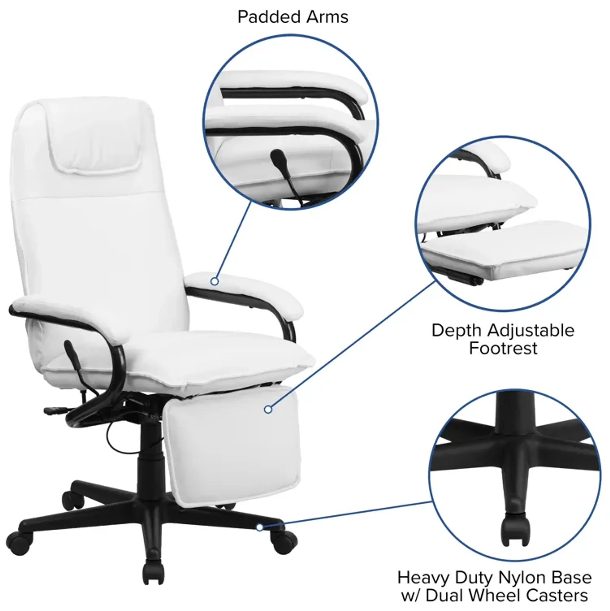 Robert High Back LeatherSoft Executive Reclining Ergonomic Swivel ...