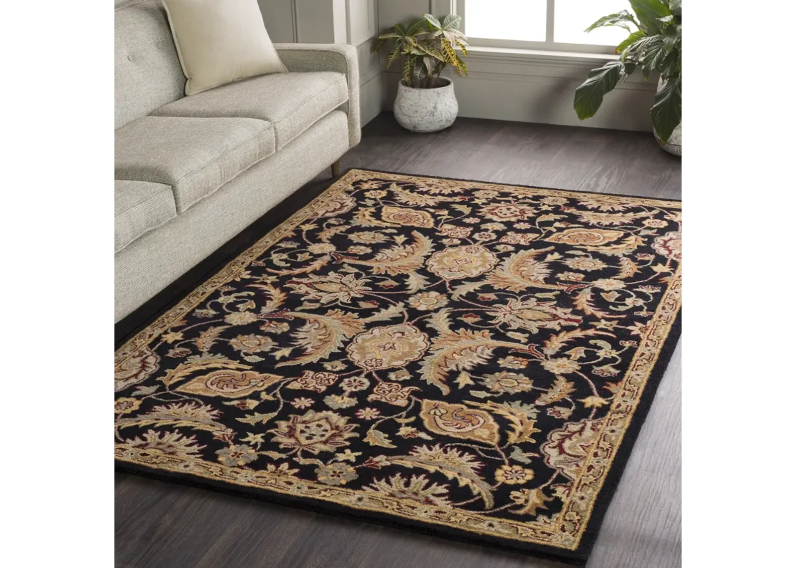 Middleton AWMD-2078 6' Round Black Rug