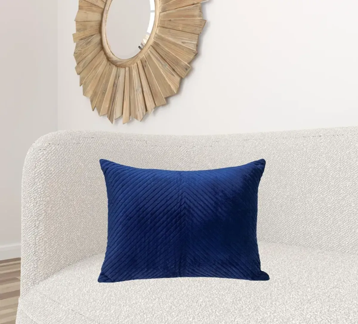 Hivvago Navy Blue Lumbar Tufted Throw Pillow