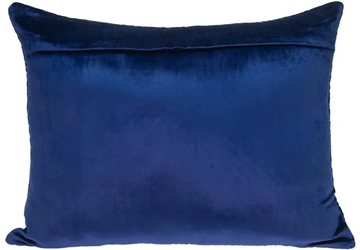 Hivvago Navy Blue Lumbar Tufted Throw Pillow