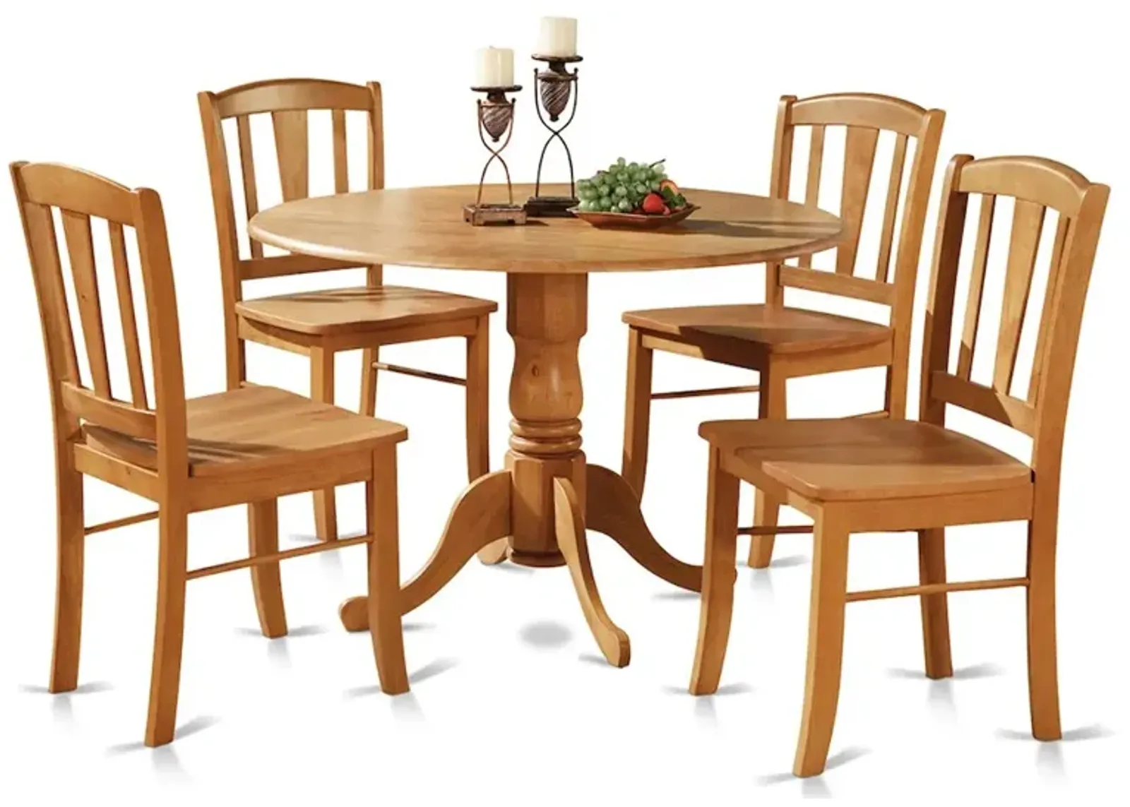 East West Furniture 5  Pc  small  Kitchen  Table  and  Chairs  set-round  Table  and  4  dinette  Chairs  Chairs