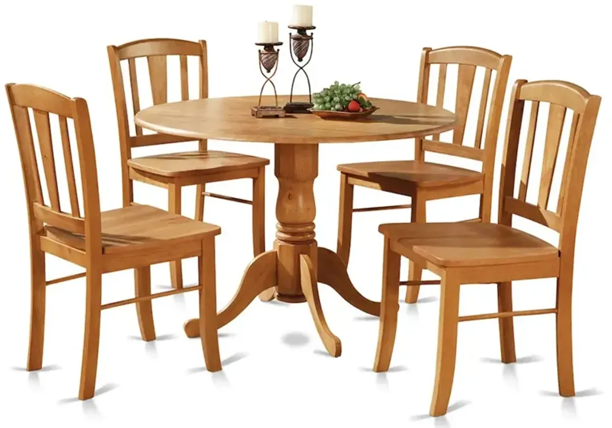 East West Furniture 5  Pc  small  Kitchen  Table  and  Chairs  set-round  Table  and  4  dinette  Chairs  Chairs