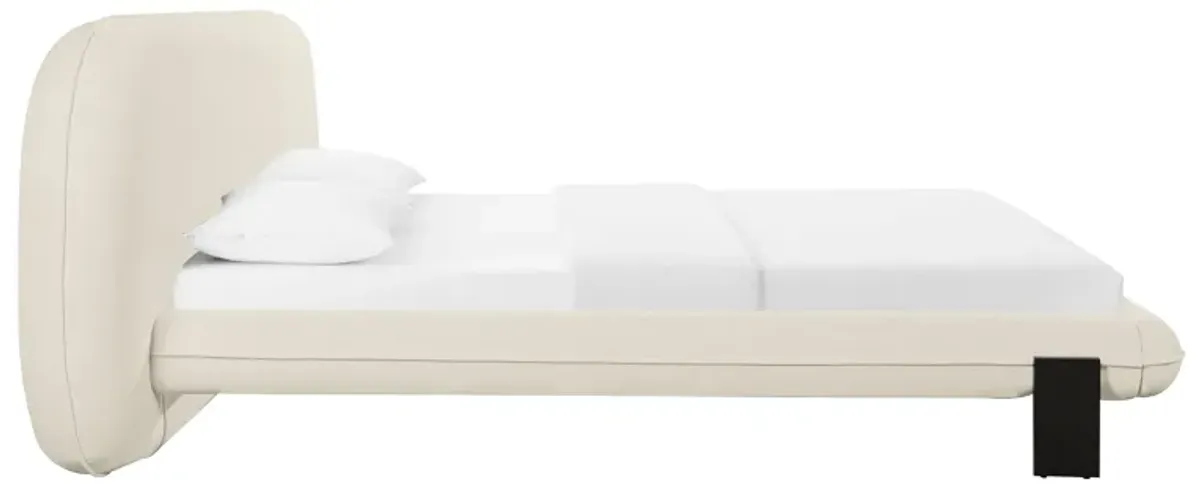 Ophelia Cream Faux Wool Queen Bed