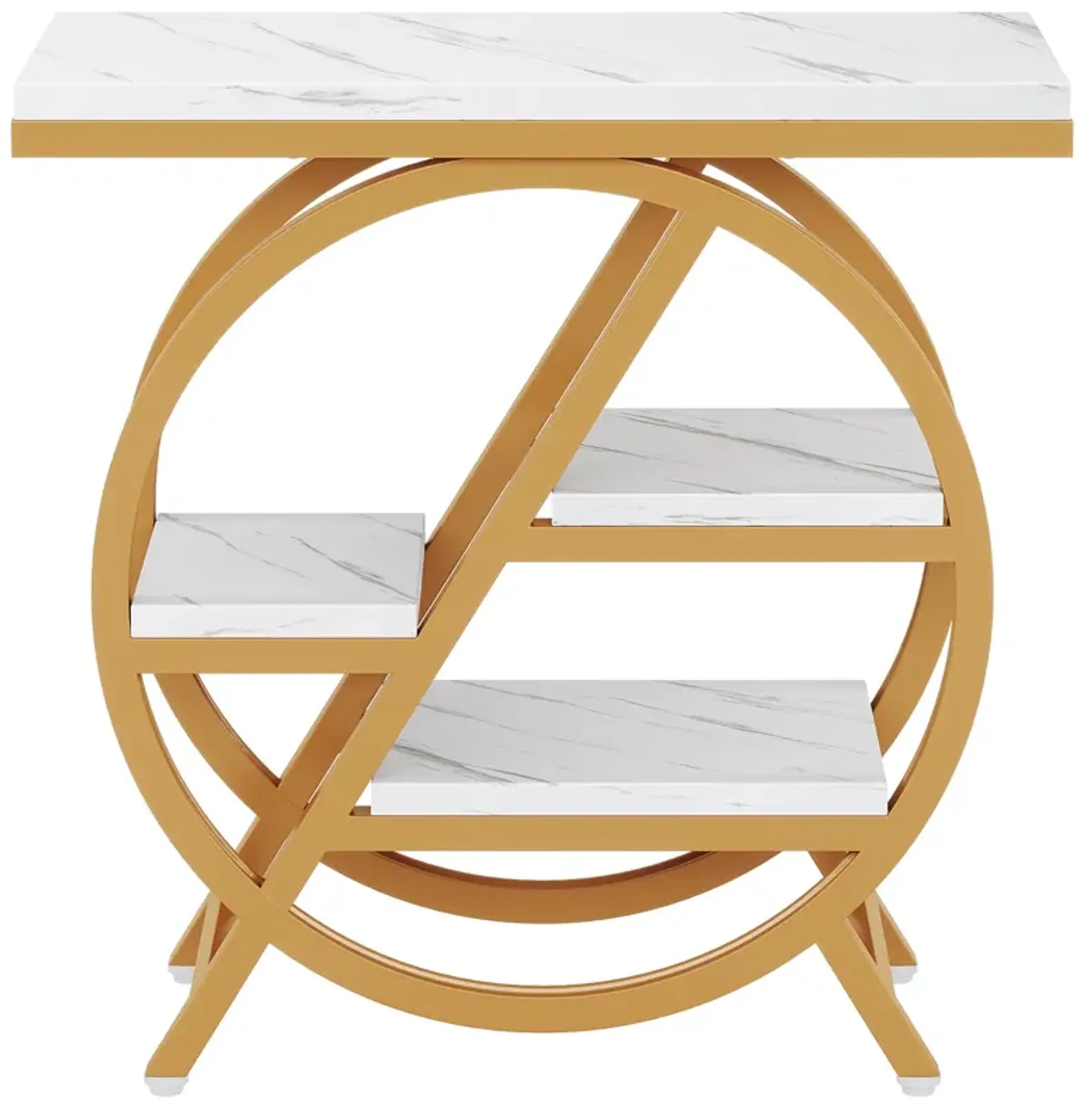 End Table, Narrow Side Table with 4-Tier Large Storage Space, Modern Bedside Table for Home Office, Bedroom, Living Room