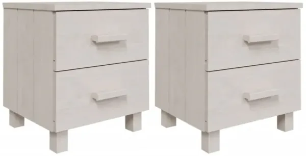 vidaXL Bedside Cabinets 2 pcs White 15.7"x13.8"x17.5" Solid Pinewood