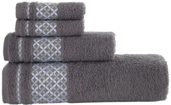 KAFTHAN Textile Plaid Turkish Cotton Bath Towels (Set of 4)