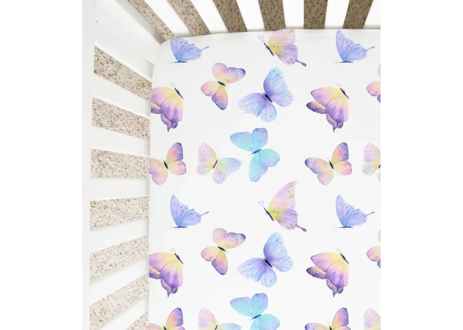 Super Soft Fitted Crib Sheet - Butterfly