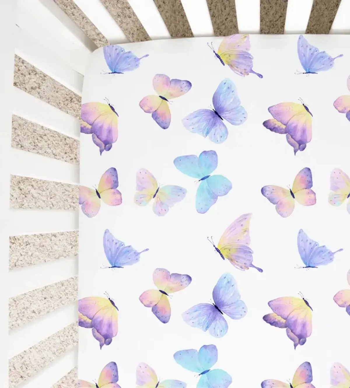 Super Soft Fitted Crib Sheet - Butterfly