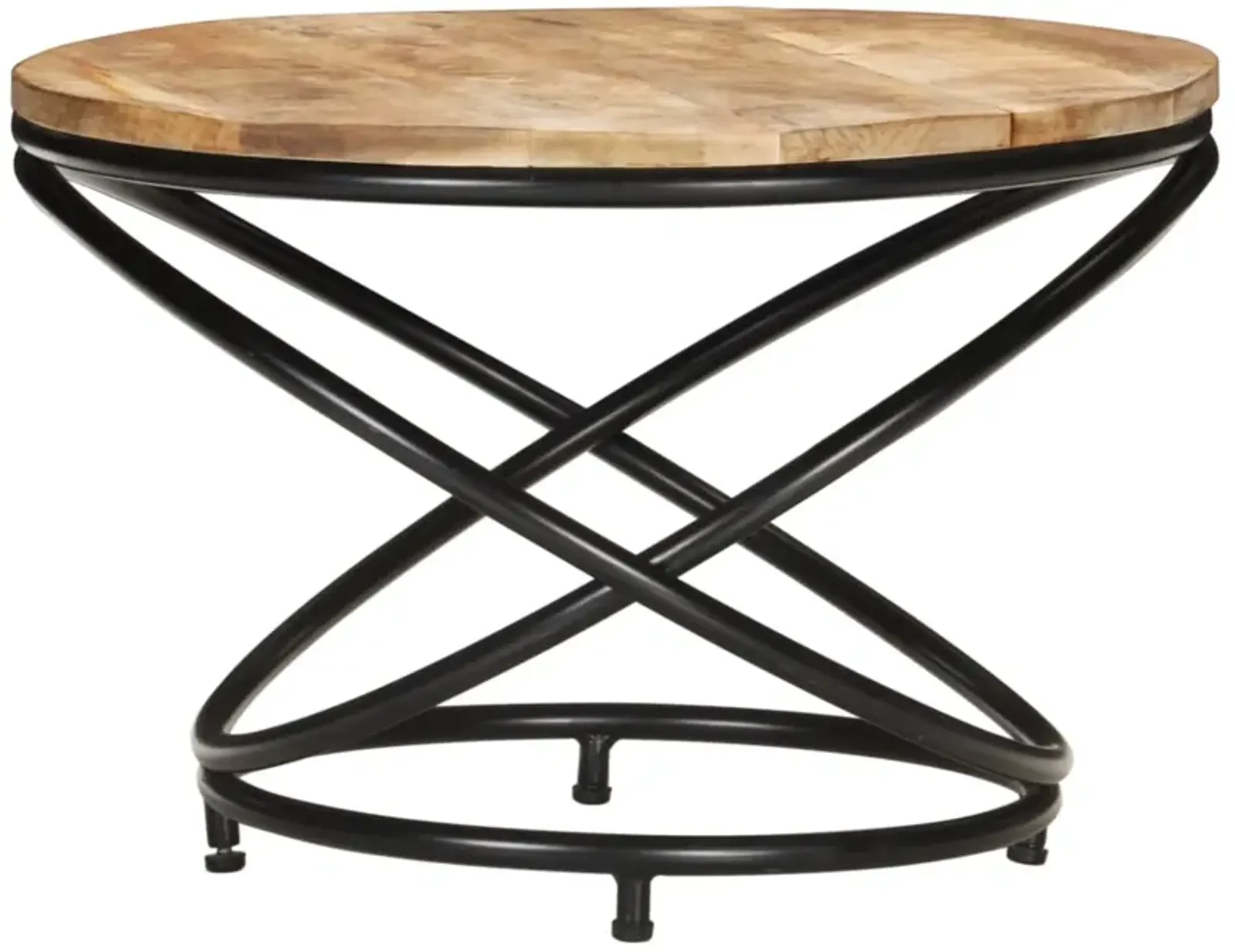 vidaXL Coffee Table Black 23.6"x23.6"x15.7" Solid Rough Mango Wood