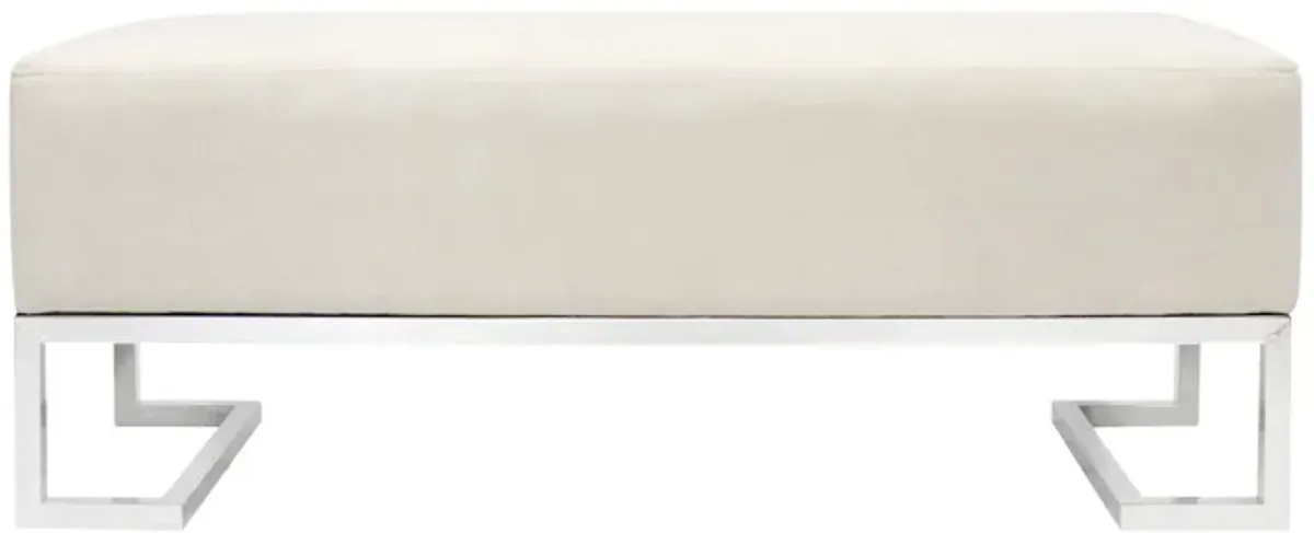 Pasargad Home Luxe Upholstered Bench, Ivory