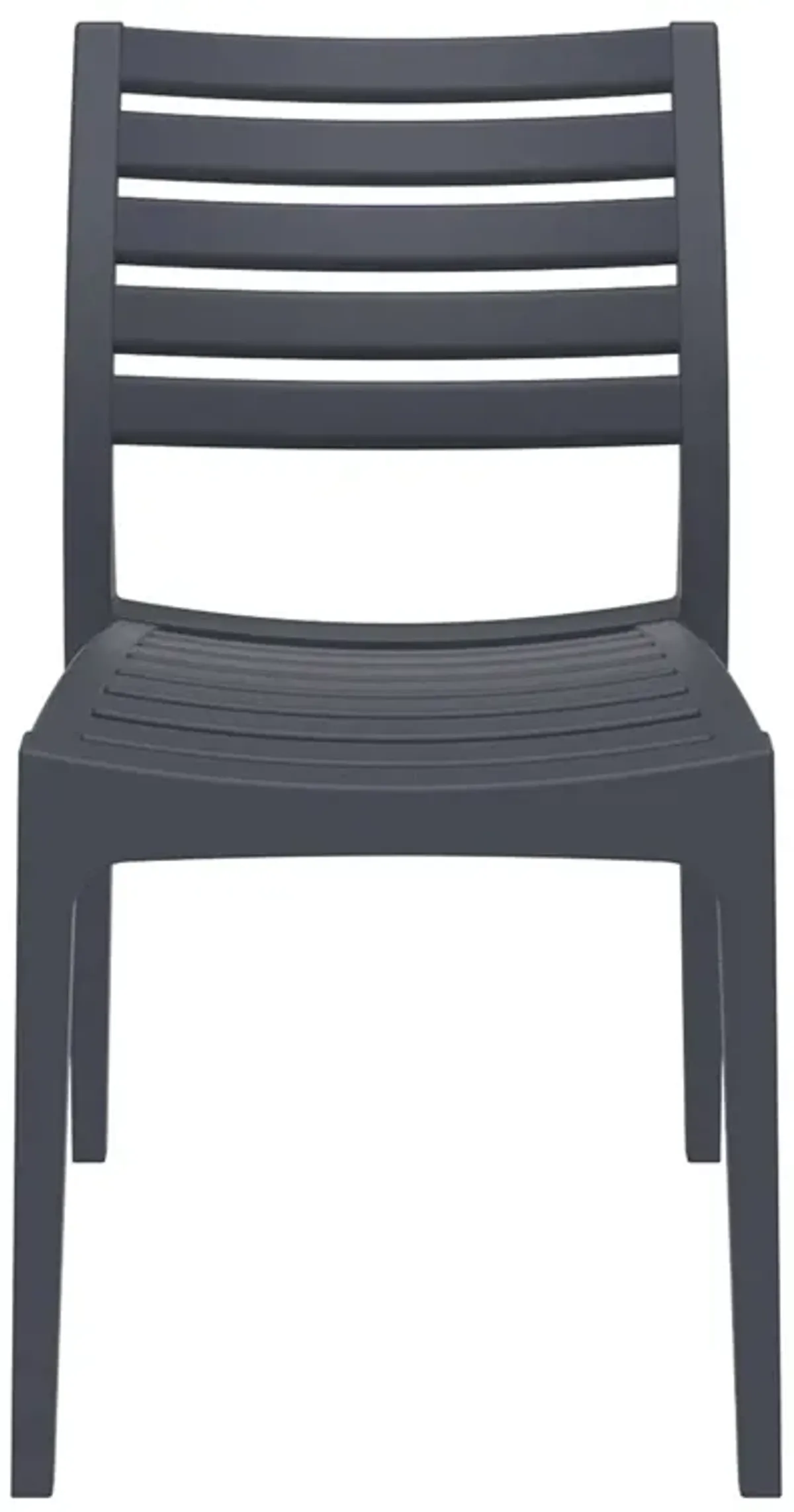 33" Silver Stackable Outdoor Patio Dining Chair