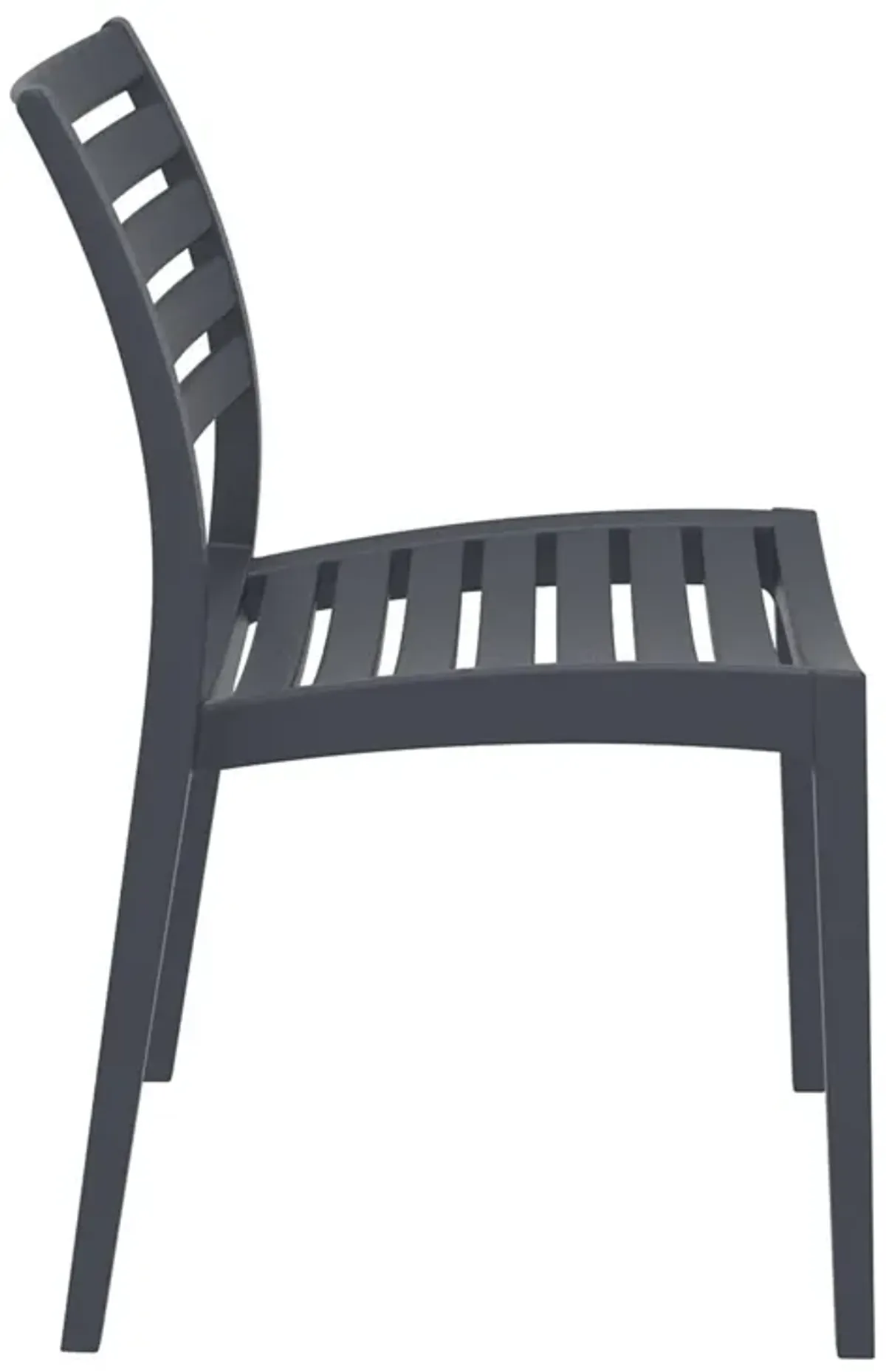 33" Silver Stackable Outdoor Patio Dining Chair