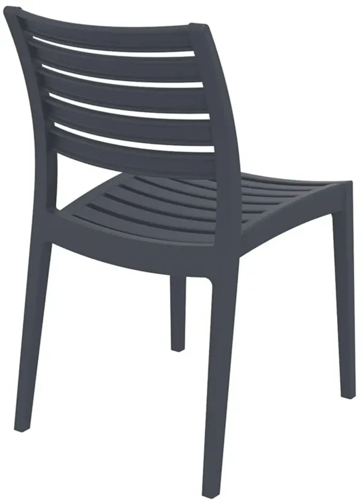 33" Silver Stackable Outdoor Patio Dining Chair