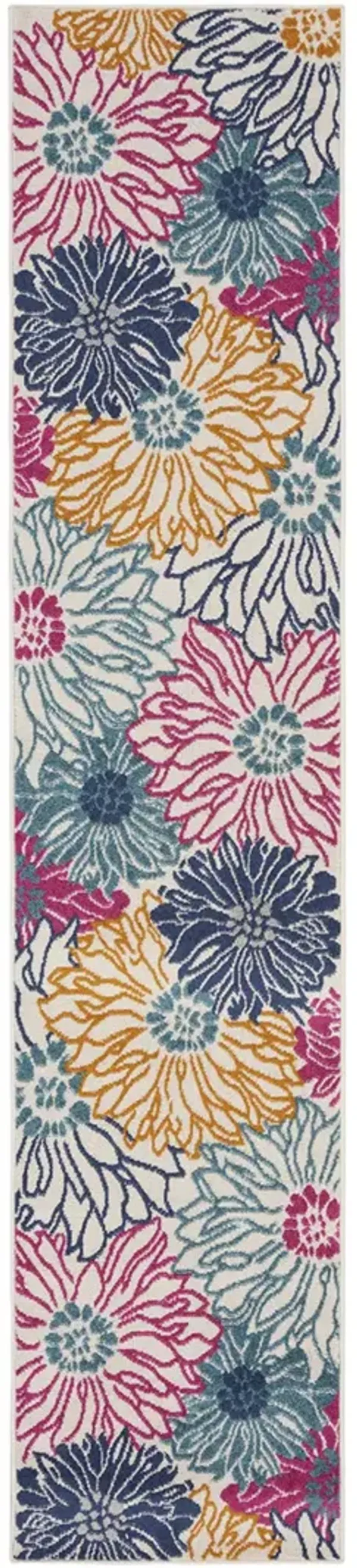 Passion PSN17 Ivory/Gray/Blue 2'2" x 10' Rug