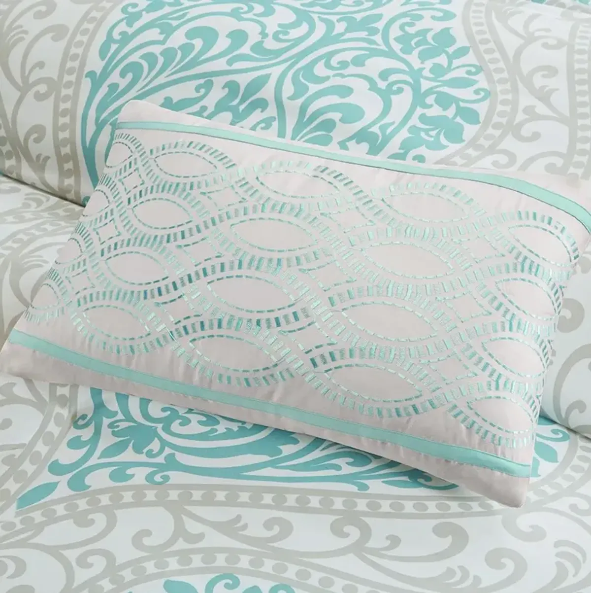 Belen Kox Senna Aqua Damask 5-Piece Comforter Set, Belen Kox