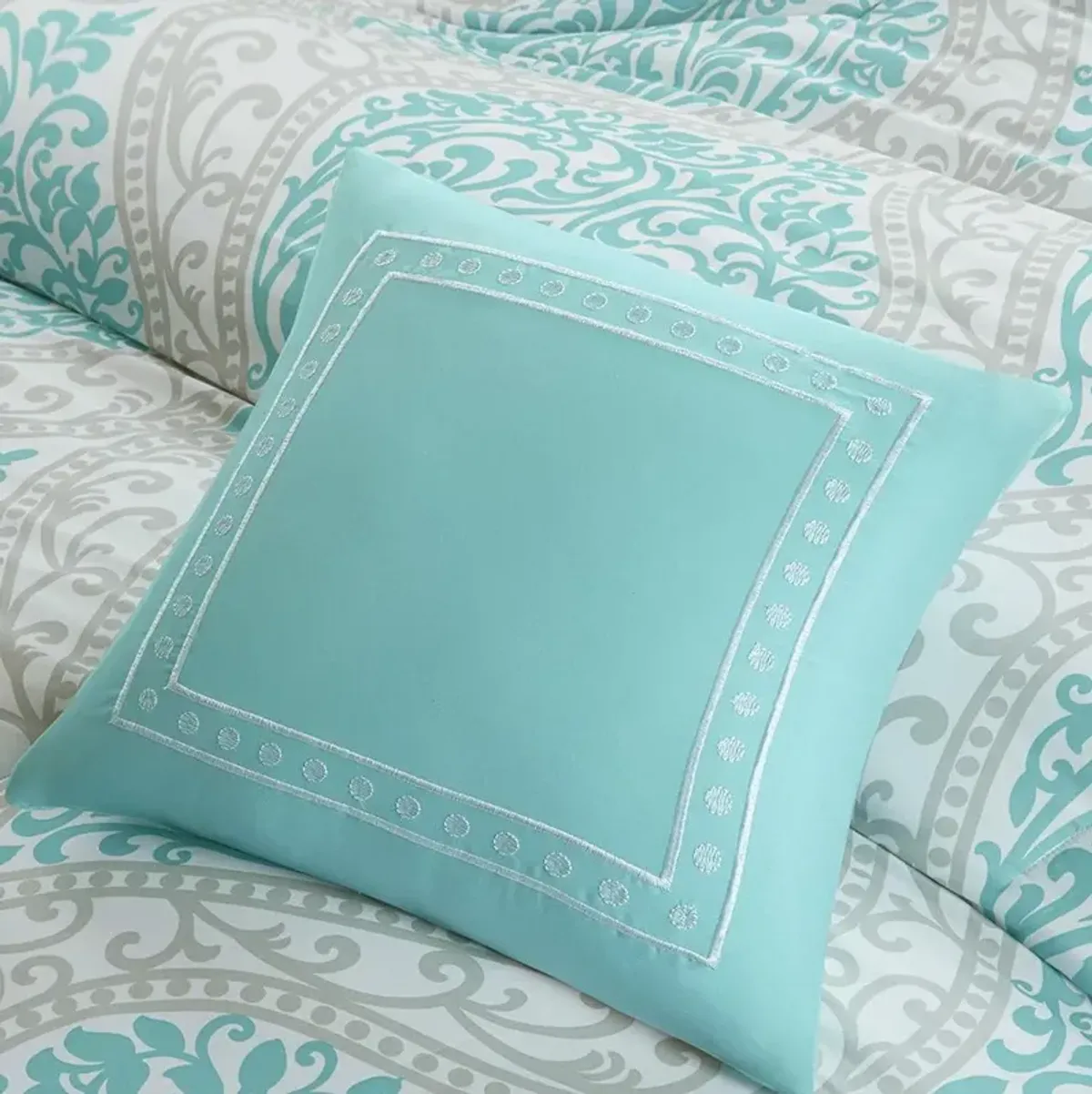 Belen Kox Senna Aqua Damask 5-Piece Comforter Set, Belen Kox