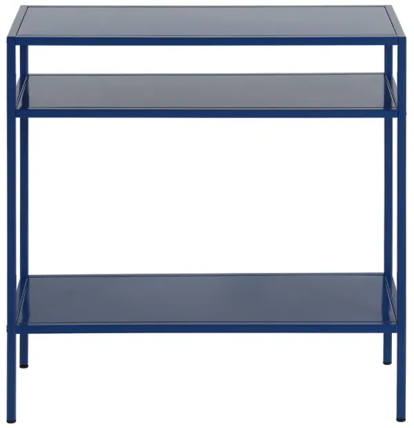 Steel End Table with Two Shelves, Modern Metal Side Table for Living Room or Bedroom