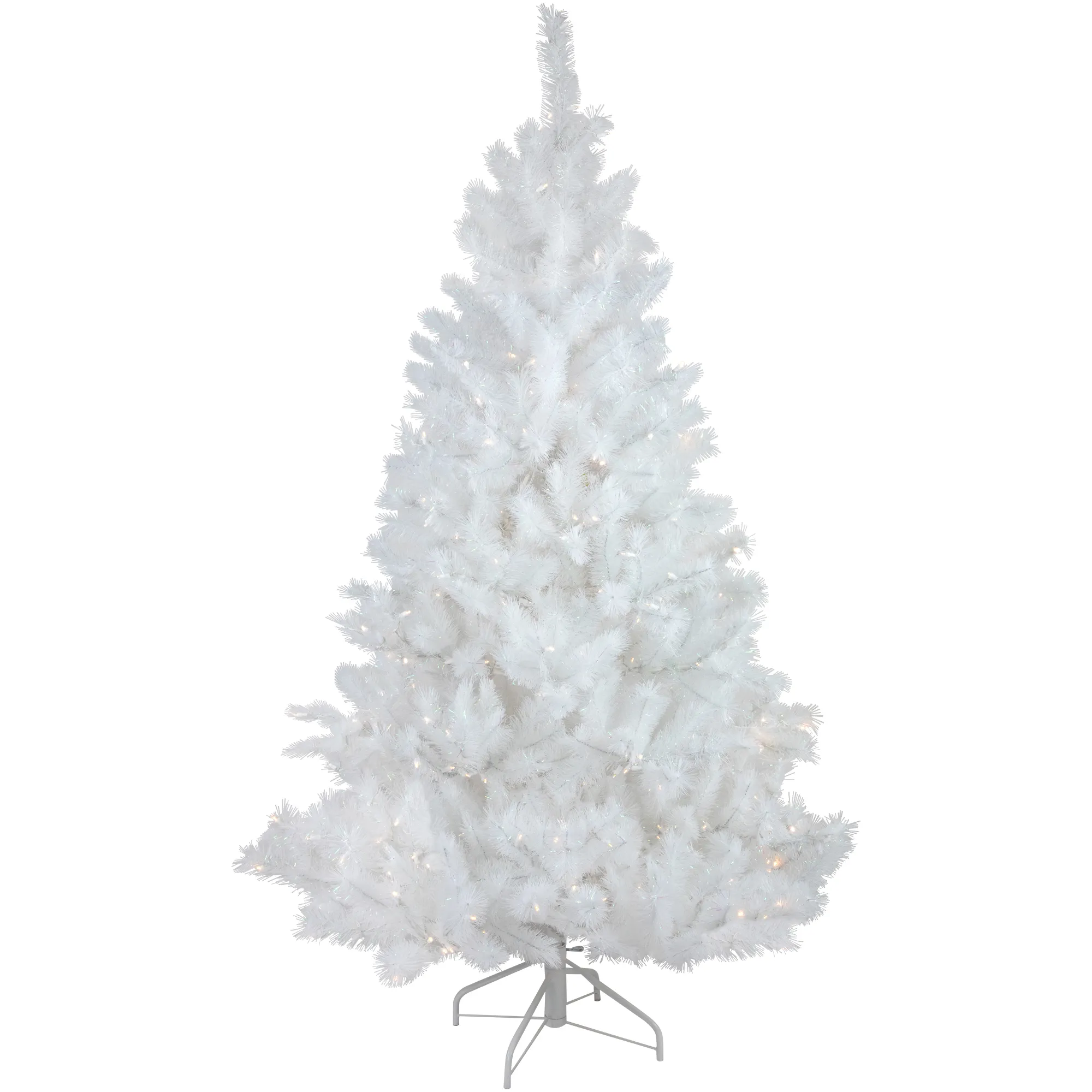 6.5' Pre-Lit White Alaskan Pine Artificial Christmas Tree  Warm White LED Lights