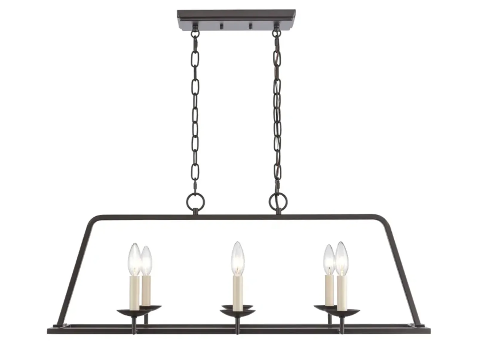 Joanie 34'' Wide 6-Light Bronze Linear Chandelier