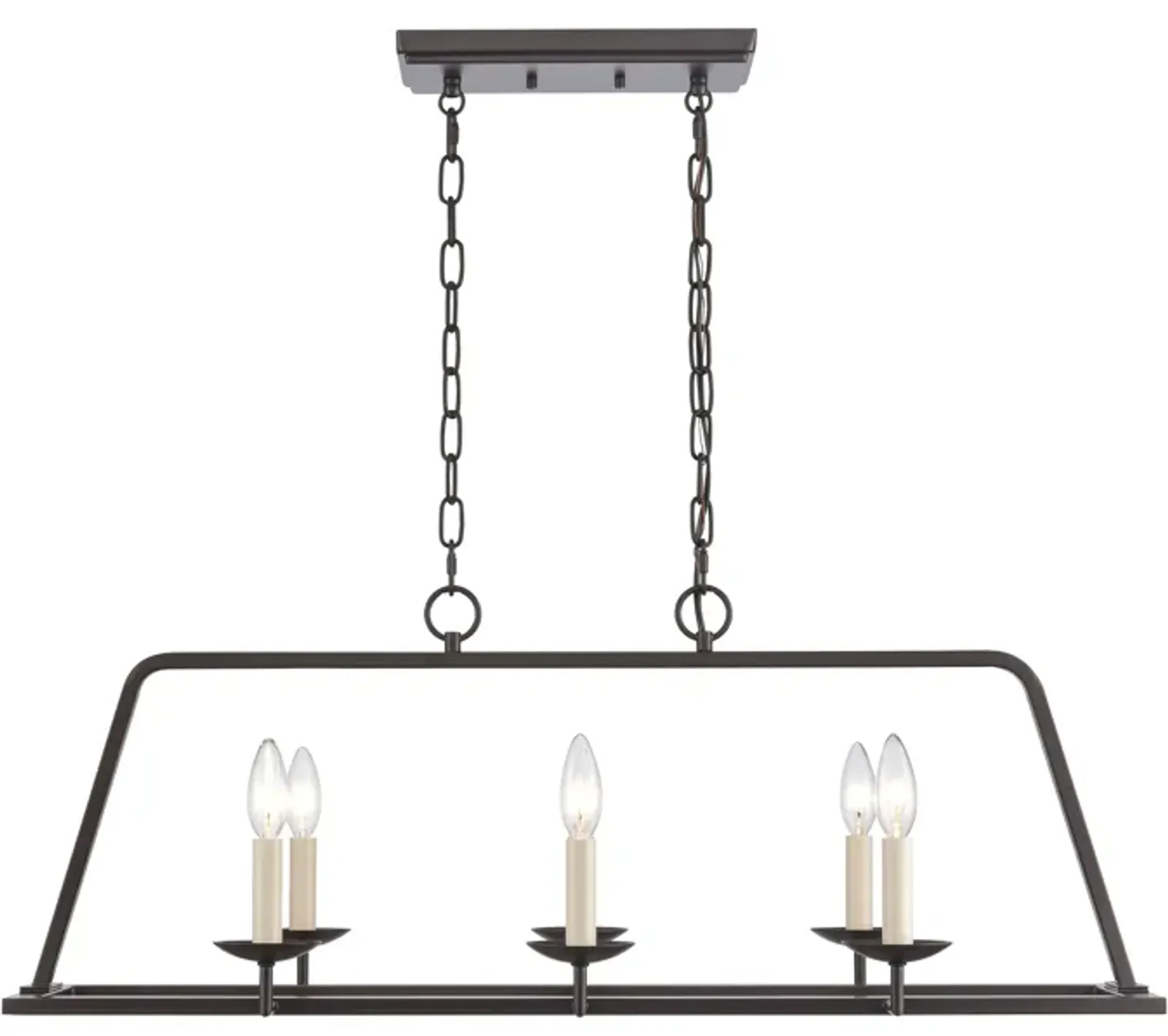 Joanie 34'' Wide 6-Light Bronze Linear Chandelier