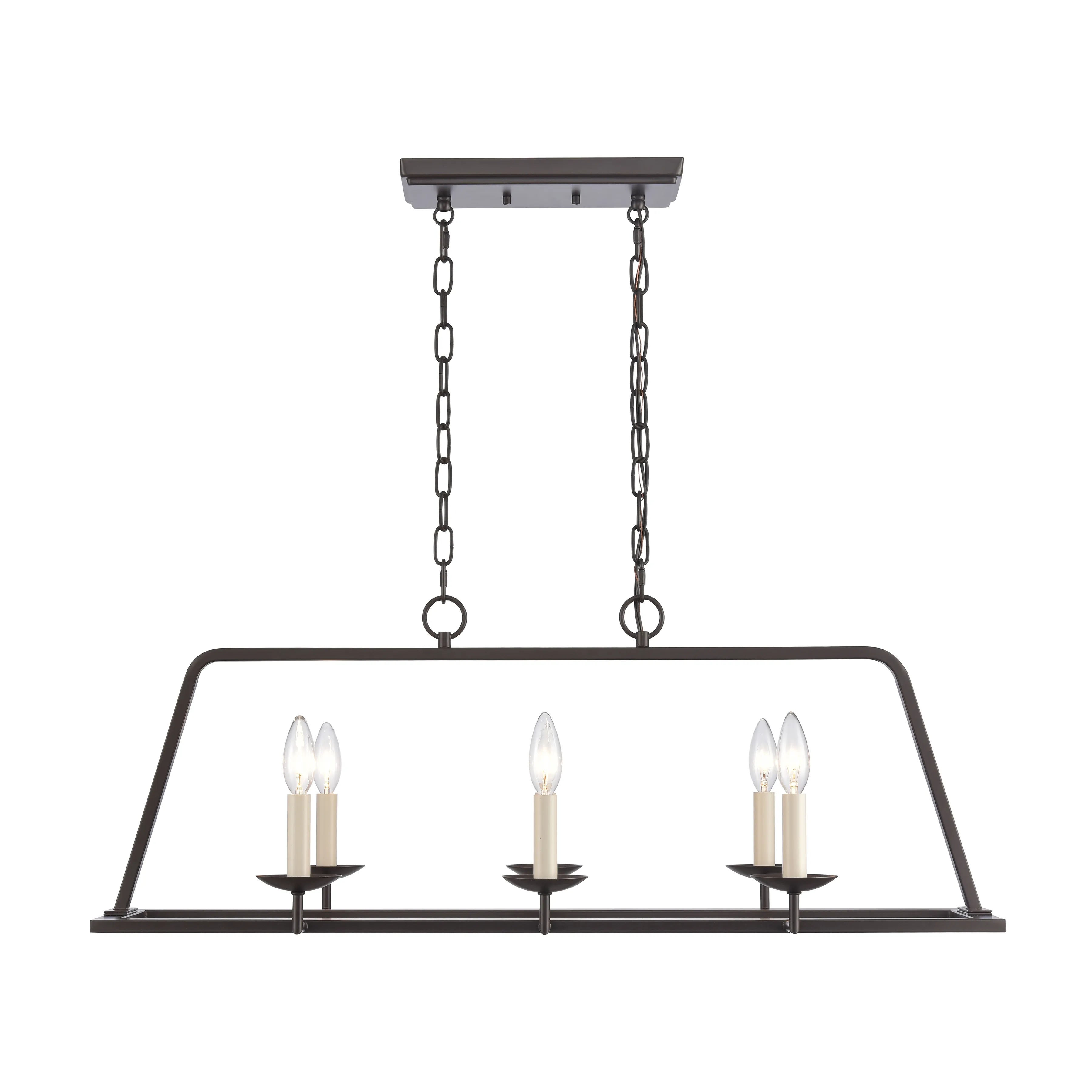 Joanie 34'' Wide 6-Light Bronze Linear Chandelier